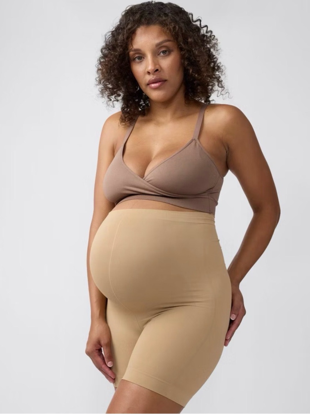 Ingrid & Isabel Beige Maternity Support Shaping Shorts
